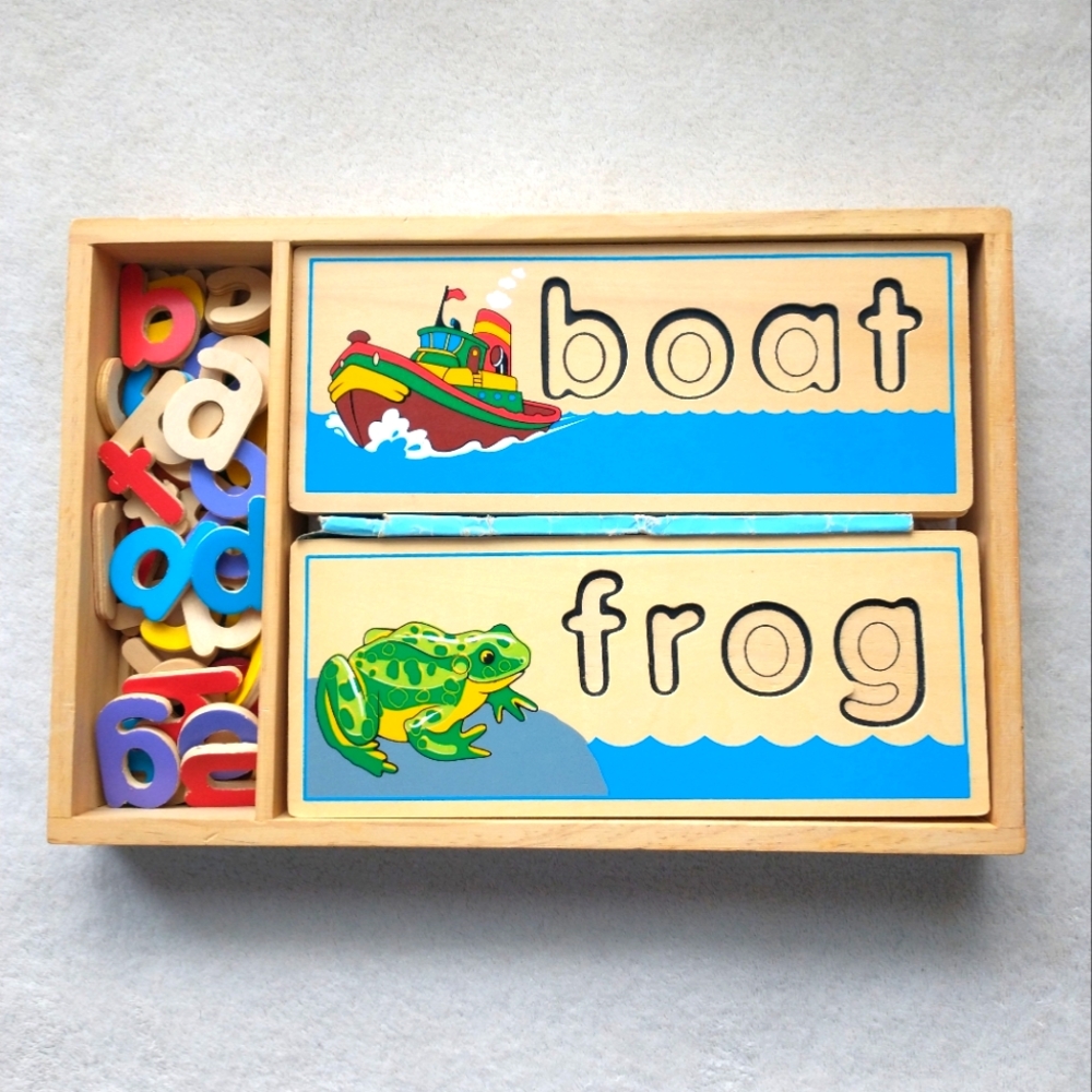 Melissa & Doug Wooden Word Puzzle Set